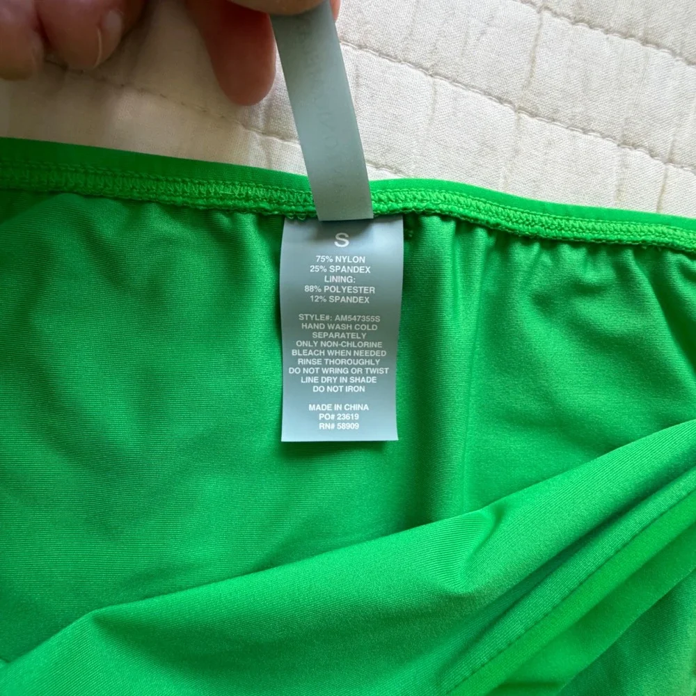 Antonio Melani Green One Shoulder Ruffle Bikini Set Swimsuit‎ NWT Small